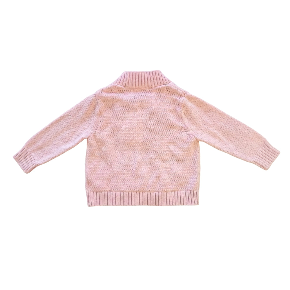 Kids 2T Pink Cotton Knit Cardigan | Old Navy