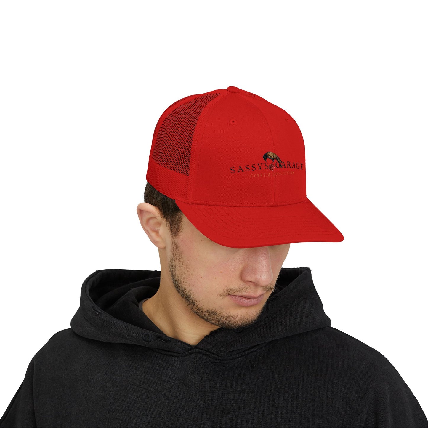 Sassy's Garage Snapback Trucker Cap | Casual Style Hat for Everyday Wear, Outdoor Adventures, Fun Fashion Statement