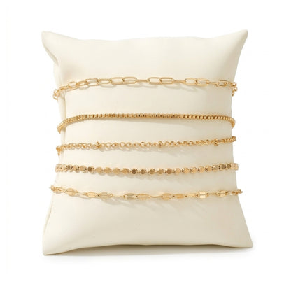 5-Piece Minimalist Gold Chain | Bracelet Set