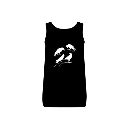 Sassy's Garage Women's Micro Ribbed Tank Top, Casual Summer Wear, Crow Graphic Tee, Trendy Vintage Style