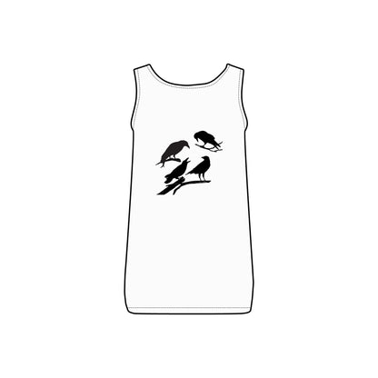 Sassy's Garage Women's Micro Ribbed Tank Top, Casual Summer Wear, Crow Graphic Tee, Trendy Vintage Style