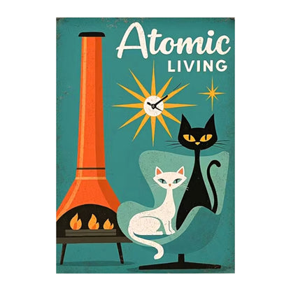 Vie atomique en rétro | Impression sur toile
