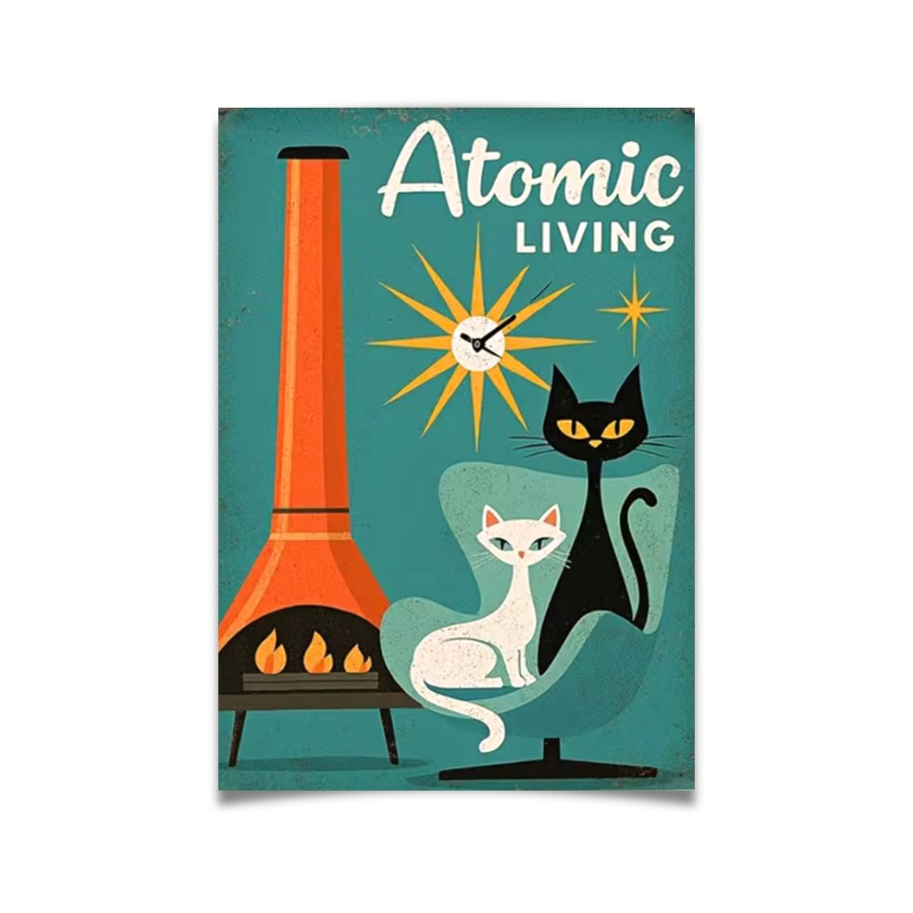 Vie atomique en rétro | Impression sur toile
