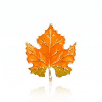 Autumn Orange Maple Leaf | Brooch