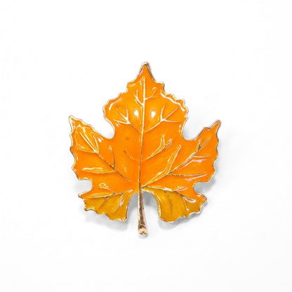 Autumn Orange Maple Leaf | Brooch