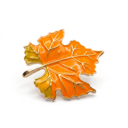 Autumn Orange Maple Leaf | Brooch