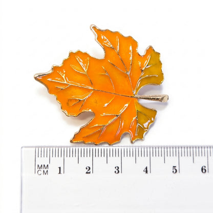 Autumn Orange Maple Leaf | Brooch