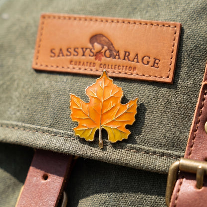 Autumn Orange Maple Leaf | Brooch