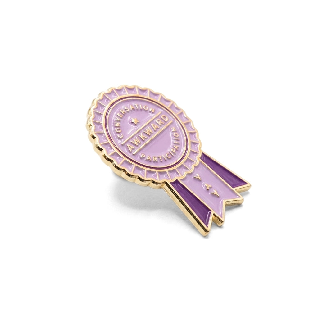 Awkward Conversation Participation (Award Ribbon) | Collectible Pin