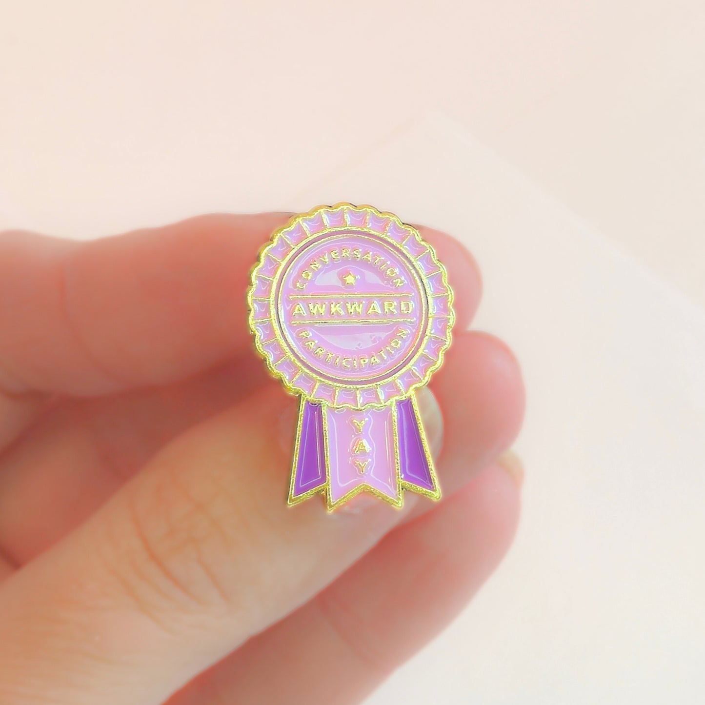 Awkward Conversation Participation (Award Ribbon) | Collectible Pin