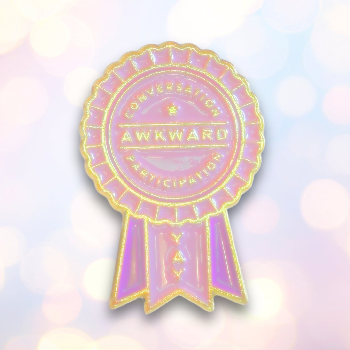 Awkward Conversation Participation (Award Ribbon) | Collectible Pin