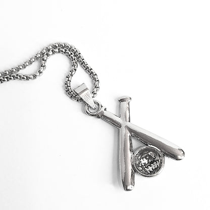 Pendentif de batte et de balle de baseball | Collier