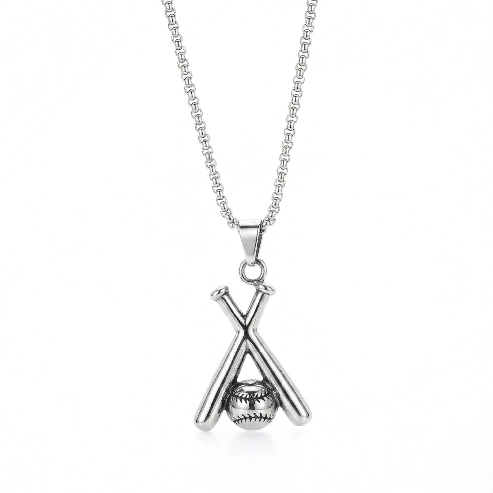 Pendentif de batte et de balle de baseball | Collier