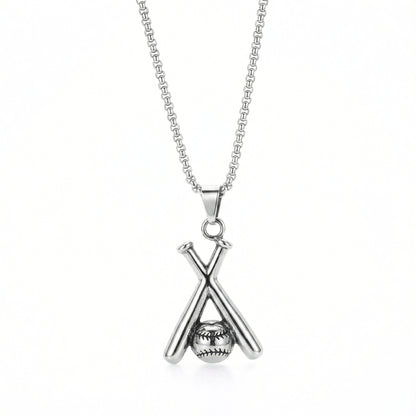 Pendentif de batte et de balle de baseball | Collier