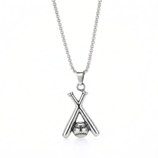 Baseball Bats & Ball Pendant | Necklace