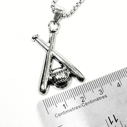 Pendentif de batte et de balle de baseball | Collier