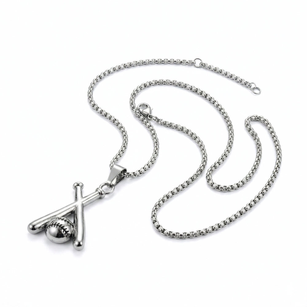 Pendentif de batte et de balle de baseball | Collier