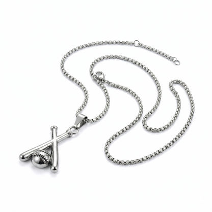 Pendentif de batte et de balle de baseball | Collier