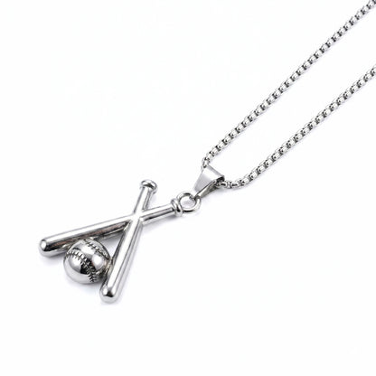 Pendentif de batte et de balle de baseball | Collier