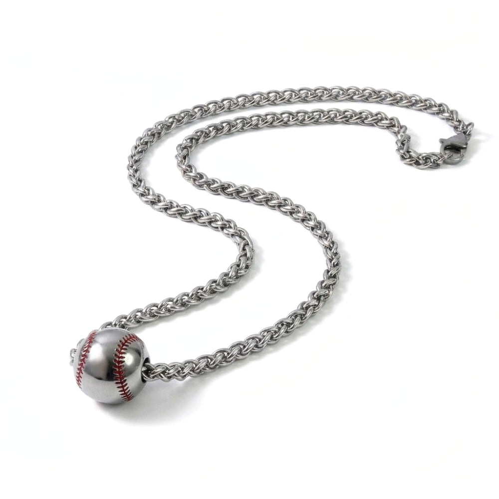 Stainless Steel Baseball Pendant | Necklace