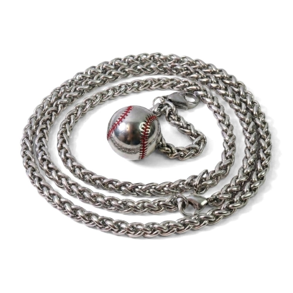 Stainless Steel Baseball Pendant | Necklace