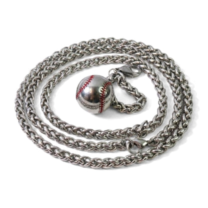 Stainless Steel Baseball Pendant | Necklace