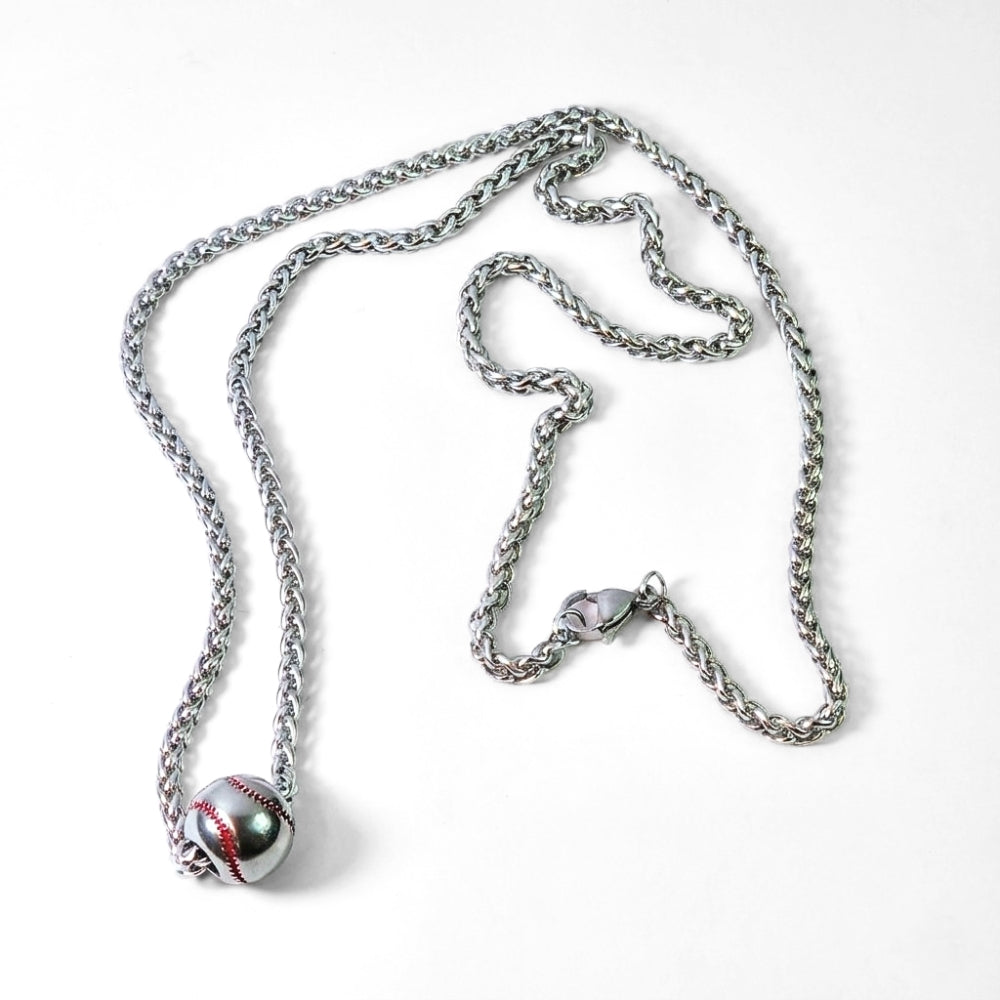 Stainless Steel Baseball Pendant | Necklace