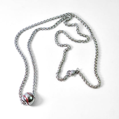 Stainless Steel Baseball Pendant | Necklace