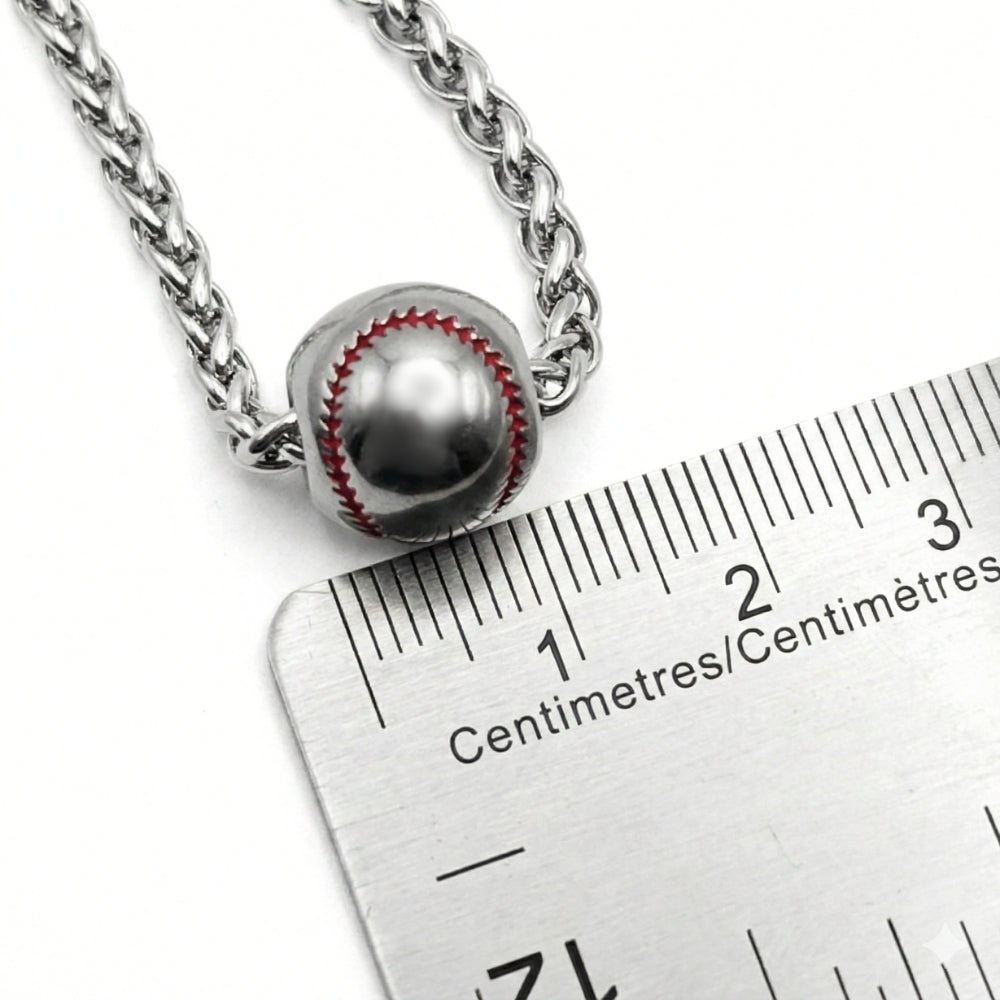 Stainless Steel Baseball Pendant | Necklace