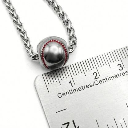 Stainless Steel Baseball Pendant | Necklace