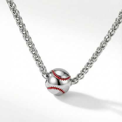 Stainless Steel Baseball Pendant | Necklace