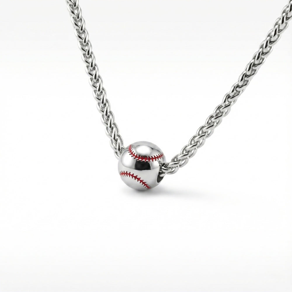 Stainless Steel Baseball Pendant | Necklace
