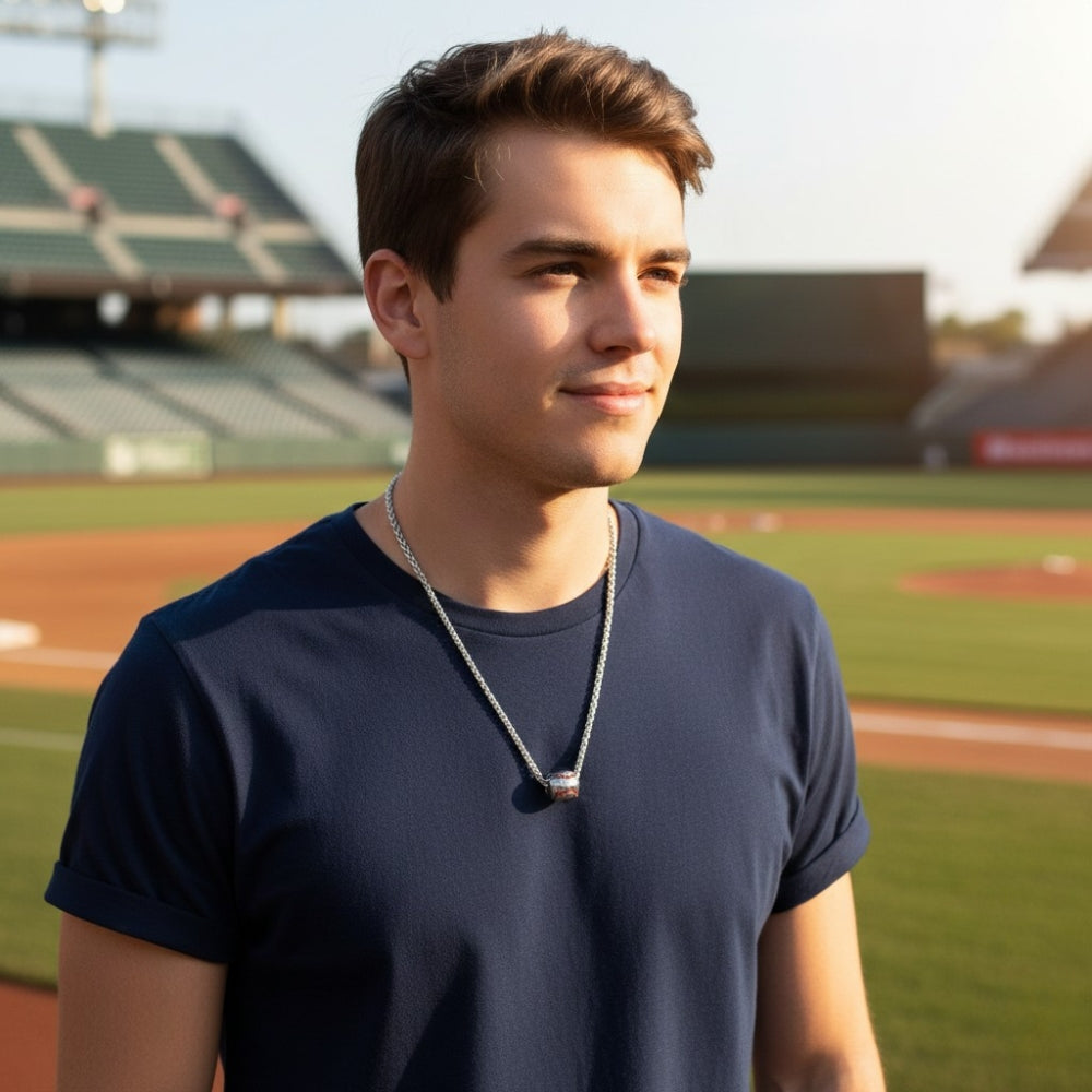 Stainless Steel Baseball Pendant | Necklace