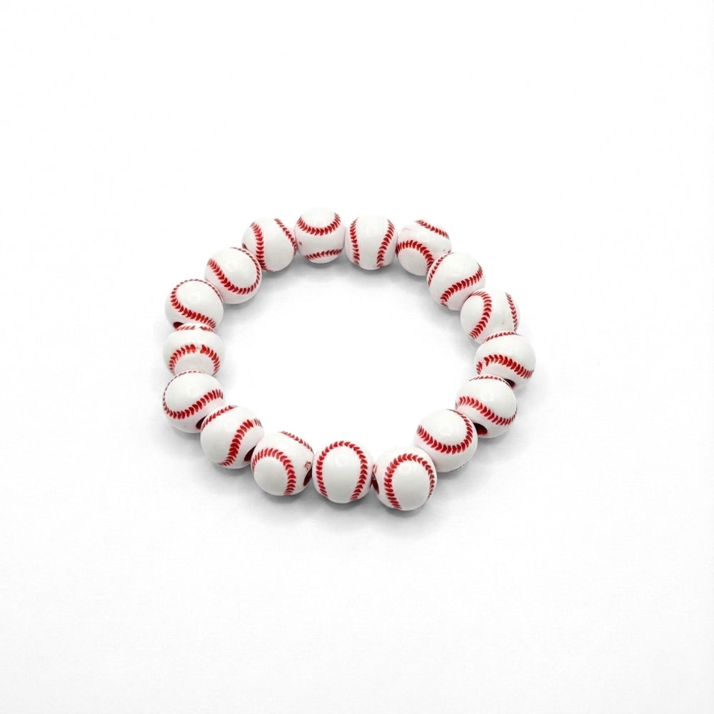 Baseball Lovers Beaded Stretch Bracelet