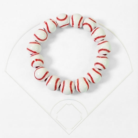 Baseball Lovers Beaded Stretch Bracelet