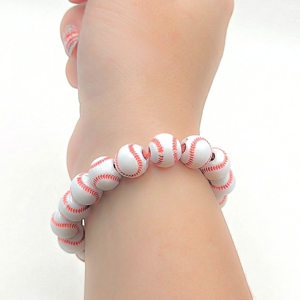 Baseball Lovers Beaded Stretch Bracelet