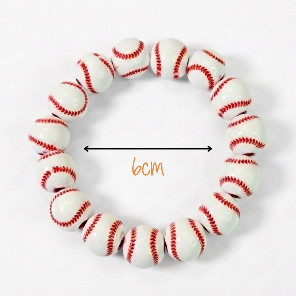 Baseball Lovers Beaded Stretch Bracelet