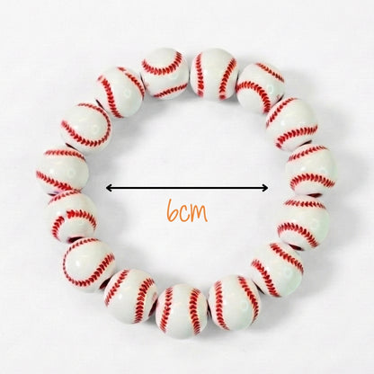 Baseball Lovers Beaded Stretch Bracelet