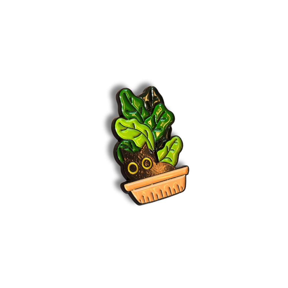 Black Cat in Plant Pot | Collectible Pin