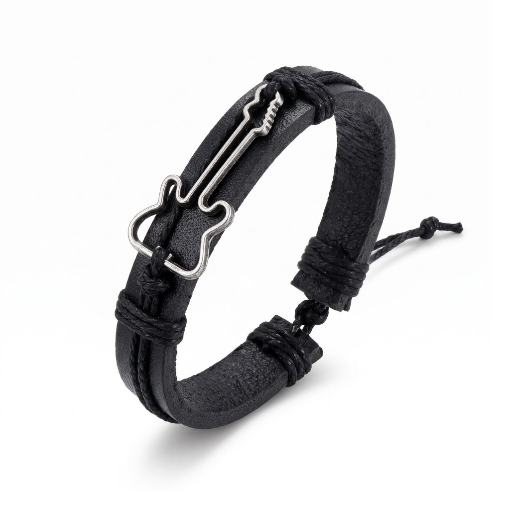 Black Leather Guitar | Bracelet