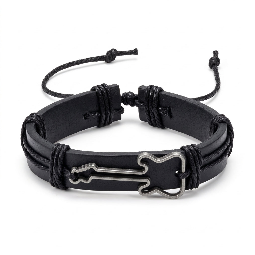 Black Leather Guitar | Bracelet