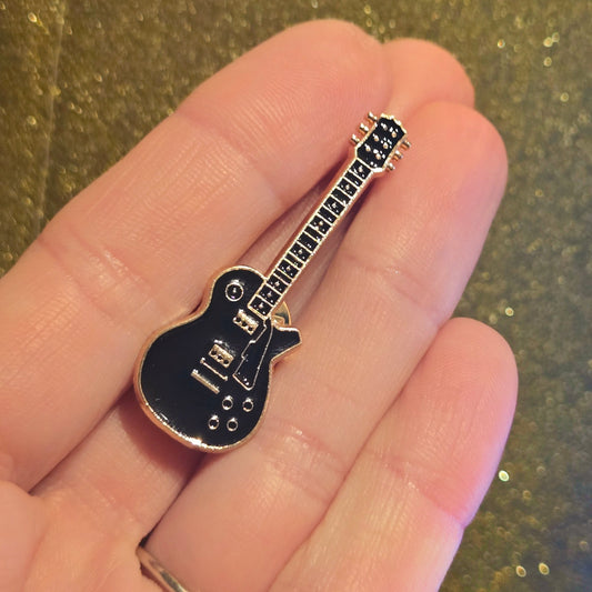 Black Electric Guitar Collectible Pin