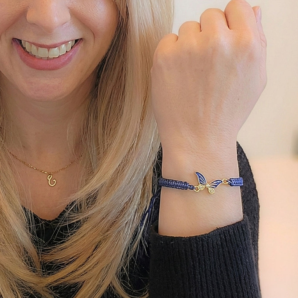 Braided Boho Blue Butterfly | Bracelet