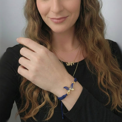Braided Boho Blue Butterfly | Bracelet