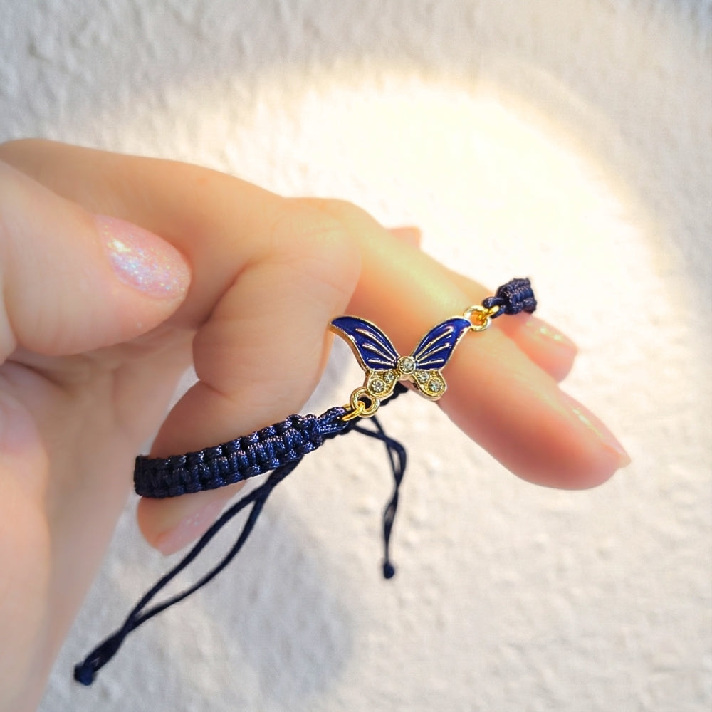 Braided Boho Blue Butterfly | Bracelet