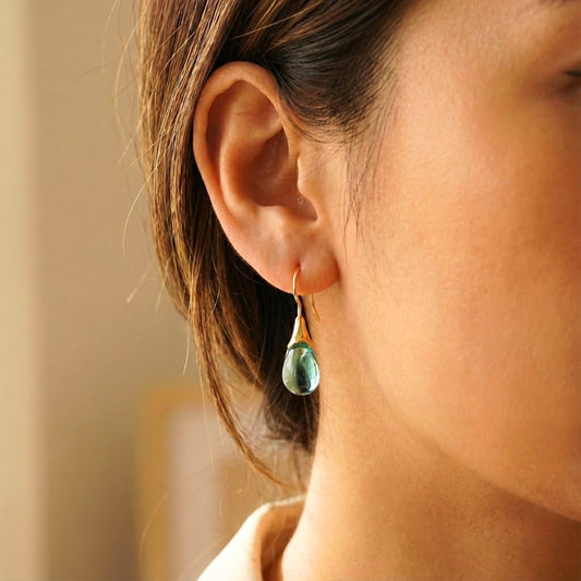 Blue Glass Teardrops | Earrings