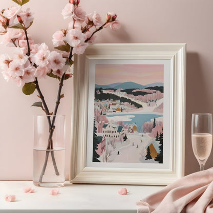 Blue Mountains en Rose | Canvas Art Print