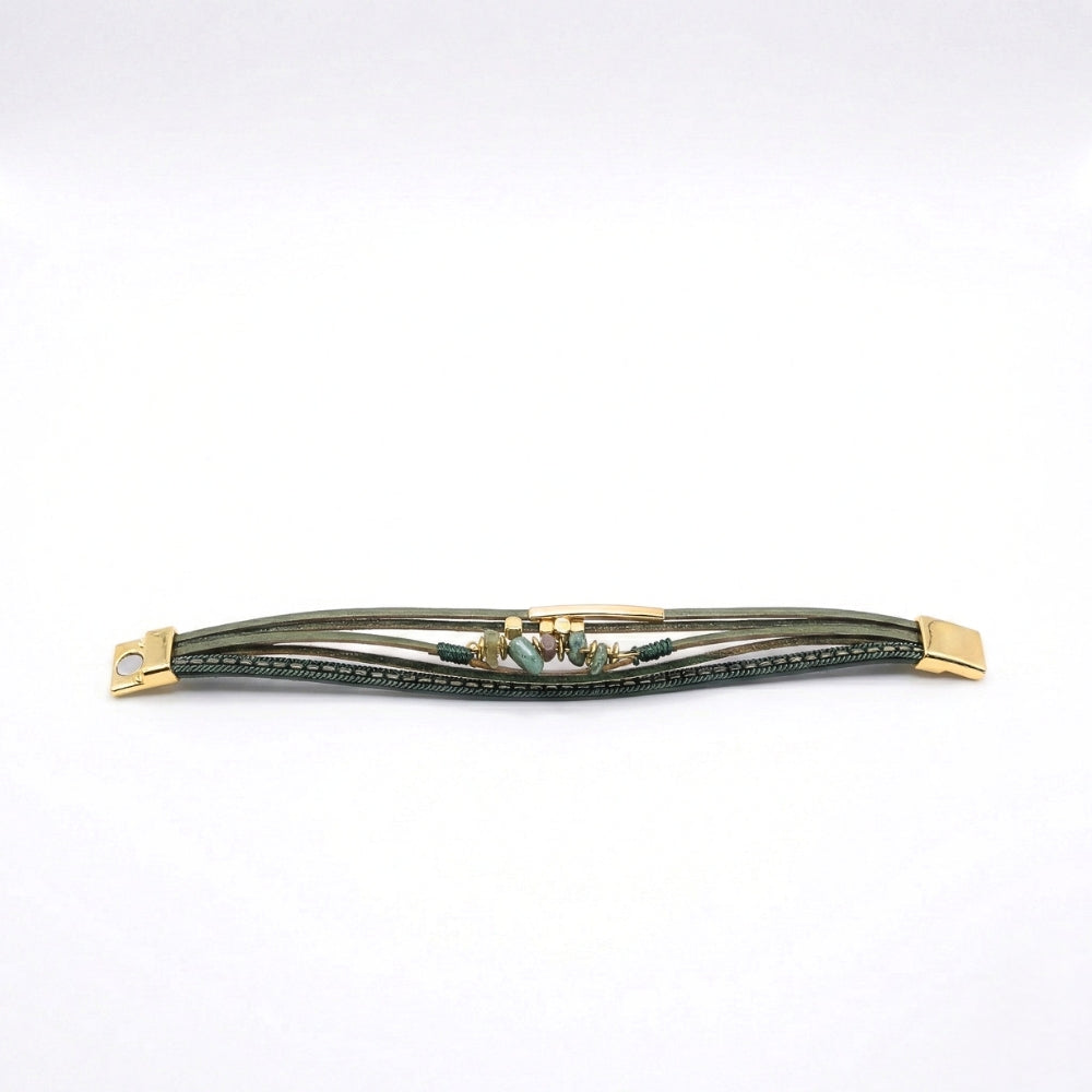 Boreal Moss Layered Cuff | Magnetic Bracelet