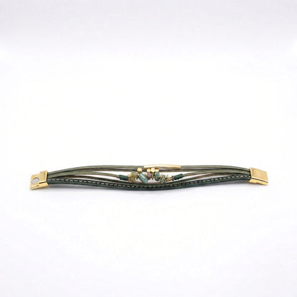 Boreal Moss Layered Cuff | Magnetic Bracelet