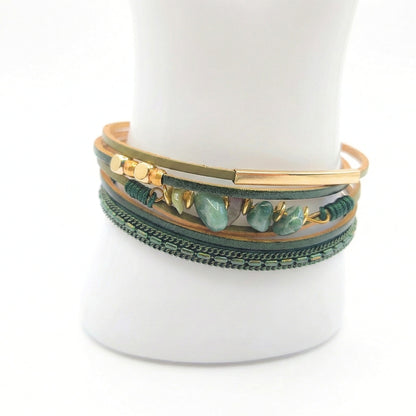 Boreal Moss Layered Cuff | Magnetic Bracelet